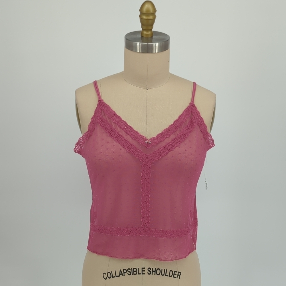 01448 Gap Lace Cami Tank Top Sleep Shirt Pink Size Large intimate sexy barbie